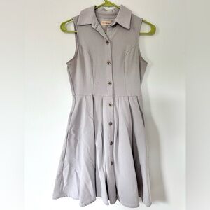 fleet collection modclotv Sleeveless Gray Button-Up Dress fit and flare
